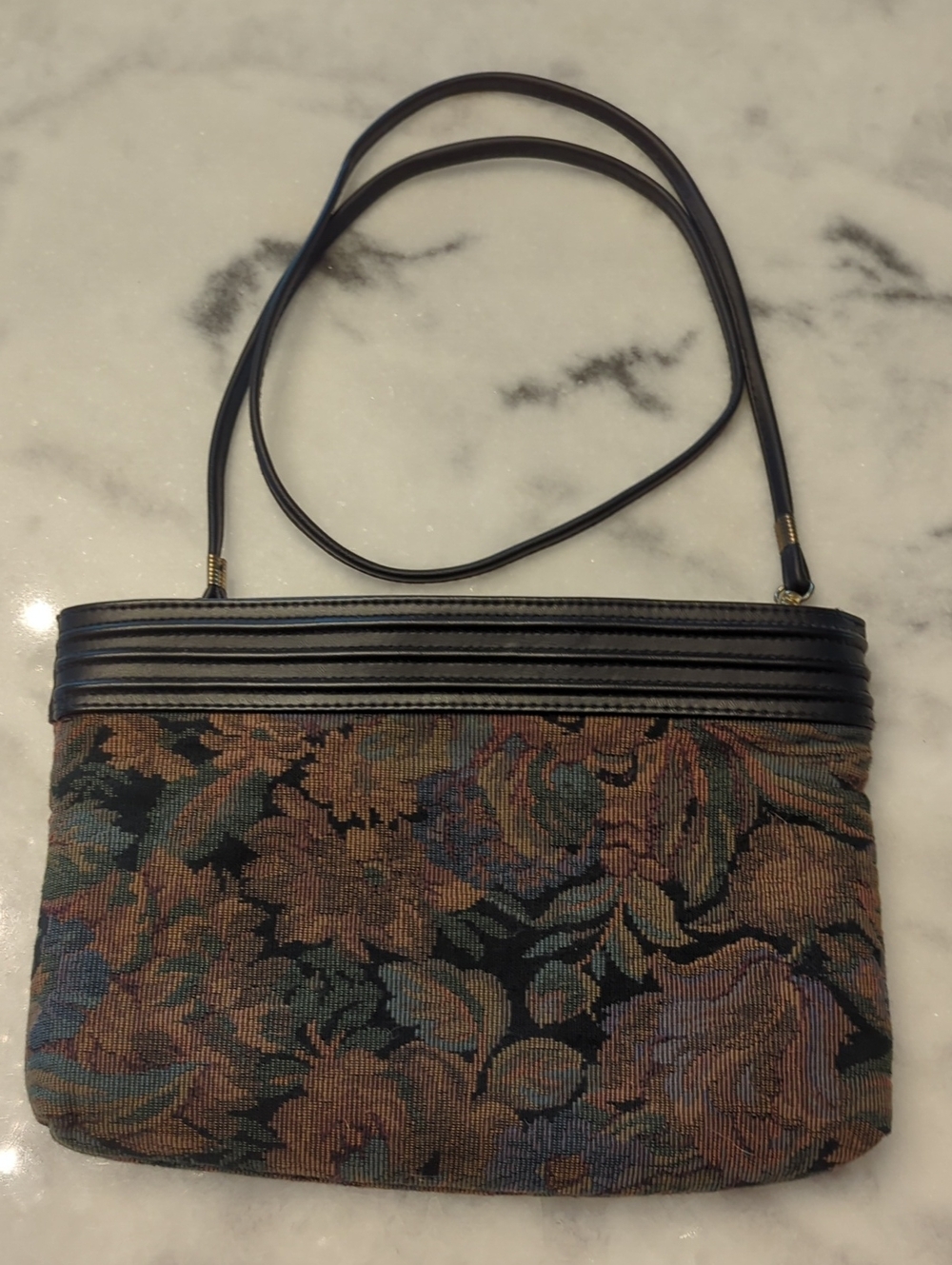 Vintage Floral Tapestry Bag With Removable Strap